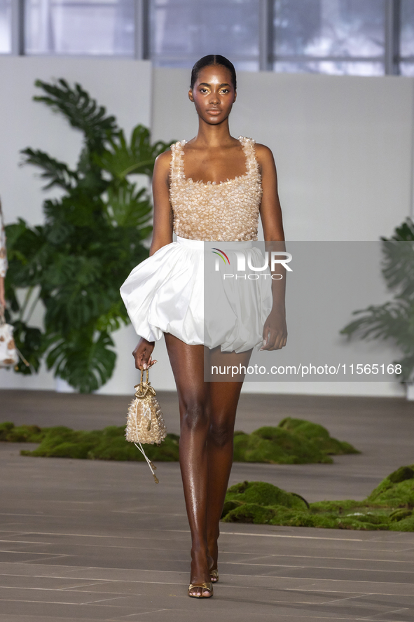 A model walks the runway at the PatBo show during New York Fashion Week in New York City, United States, on September 10, 2024. 