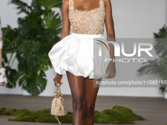 A model walks the runway at the PatBo show during New York Fashion Week in New York City, United States, on September 10, 2024. (