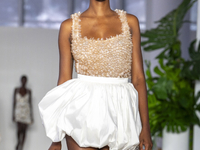 A model walks the runway at the PatBo show during New York Fashion Week in New York City, United States, on September 10, 2024. (