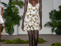 A model walks the runway at the PatBo show during New York Fashion Week in New York City, United States, on September 10, 2024. (