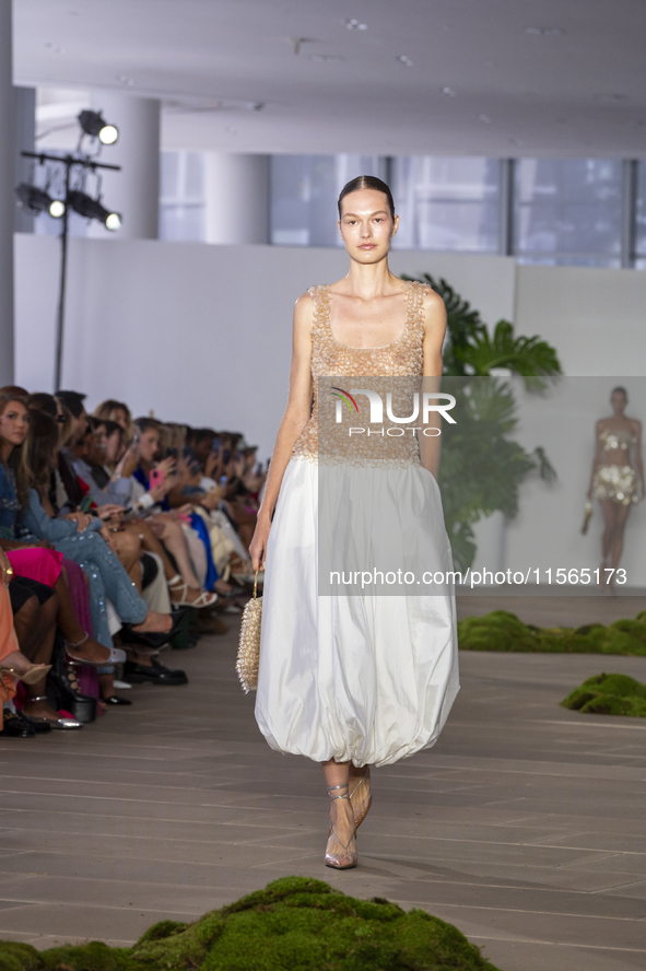 A model walks the runway at the PatBo show during New York Fashion Week in New York City, United States, on September 10, 2024. 