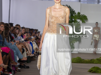 A model walks the runway at the PatBo show during New York Fashion Week in New York City, United States, on September 10, 2024. (