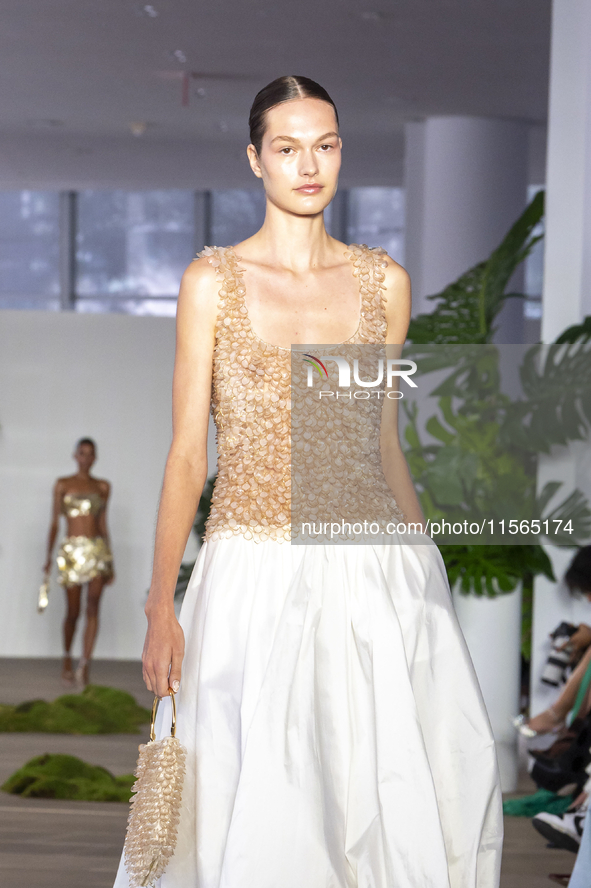 A model walks the runway at the PatBo show during New York Fashion Week in New York City, United States, on September 10, 2024. 