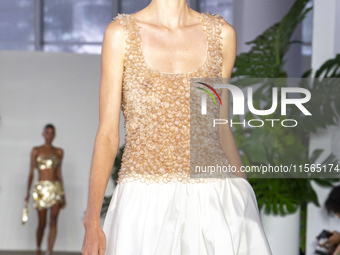 A model walks the runway at the PatBo show during New York Fashion Week in New York City, United States, on September 10, 2024. (