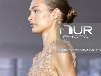 A model walks the runway at the PatBo show during New York Fashion Week in New York City, United States, on September 10, 2024. (