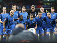 The Finland team lines up for a photo during the UEFA Nations League Group 2 match between England and Finland at Wembley Stadium in London,...