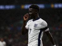 Bukayo Saka of England during the UEFA Nations League Group 2 match between England and Finland at Wembley Stadium in London, England, on Se...