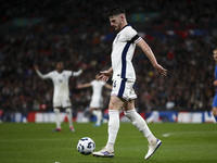 Declan Rice of England on the ball during the UEFA Nations League Group 2 match between England and Finland at Wembley Stadium in London, En...