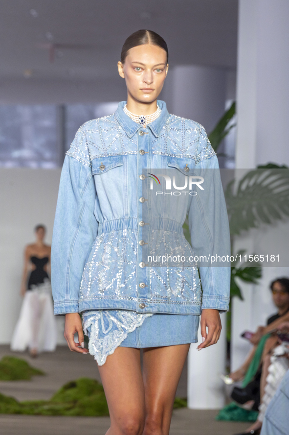 A model walks the runway at the PatBo show during New York Fashion Week in New York City, United States, on September 10, 2024. 