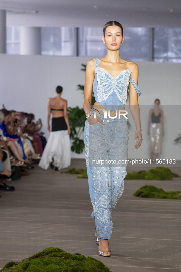 A model walks the runway at the PatBo show during New York Fashion Week in New York City, United States, on September 10, 2024. 