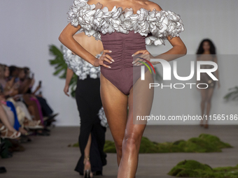 A model walks the runway at the PatBo show during New York Fashion Week in New York City, United States, on September 10, 2024. (