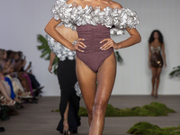 A model walks the runway at the PatBo show during New York Fashion Week in New York City, United States, on September 10, 2024. (