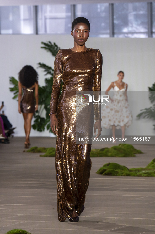 A model walks the runway at the PatBo show during New York Fashion Week in New York City, United States, on September 10, 2024. 