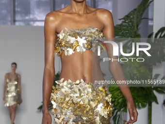 A model walks the runway at the PatBo show during New York Fashion Week in New York City, United States, on September 10, 2024. (