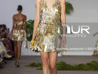 A model walks the runway at the PatBo show during New York Fashion Week in New York City, United States, on September 10, 2024. (