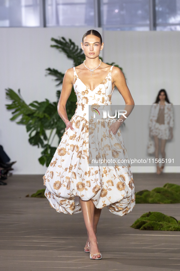 A model walks the runway at the PatBo show during New York Fashion Week in New York City, United States, on September 10, 2024. 