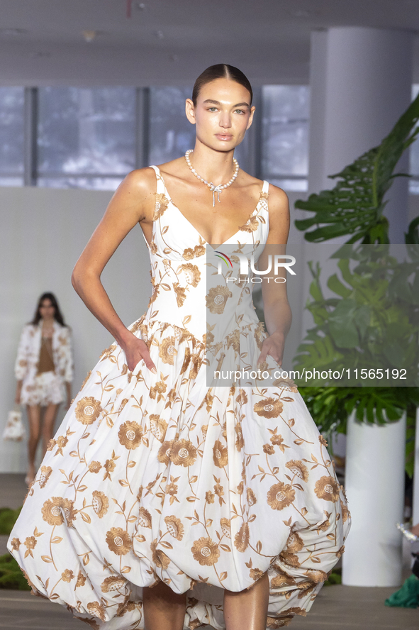 A model walks the runway at the PatBo show during New York Fashion Week in New York City, United States, on September 10, 2024. 