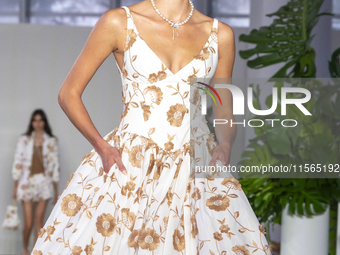 A model walks the runway at the PatBo show during New York Fashion Week in New York City, United States, on September 10, 2024. (