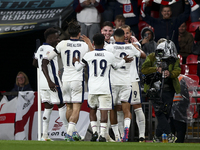 Harry Kane of England celebrates his first goal during the UEFA Nations League Group 2 match between England and Finland at Wembley Stadium...