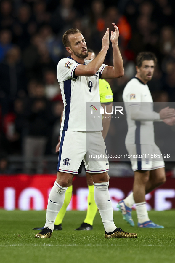 Harry Kane of England comes off after being substituted during the UEFA Nations League Group 2 match between England and Finland at Wembley...