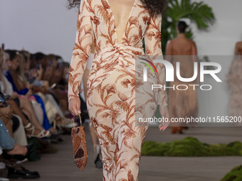 A model walks the runway at the PatBo show during New York Fashion Week in New York City, United States, on September 10, 2024. (