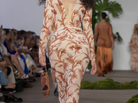 A model walks the runway at the PatBo show during New York Fashion Week in New York City, United States, on September 10, 2024. (