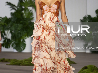 A model walks the runway at the PatBo show during New York Fashion Week in New York City, United States, on September 10, 2024. (