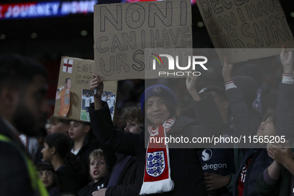 England fans during the UEFA Nations League Group 2 match between England and Finland at Wembley Stadium in London, England, on September 10...