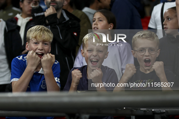 England fans during the UEFA Nations League Group 2 match between England and Finland at Wembley Stadium in London, England, on September 10...