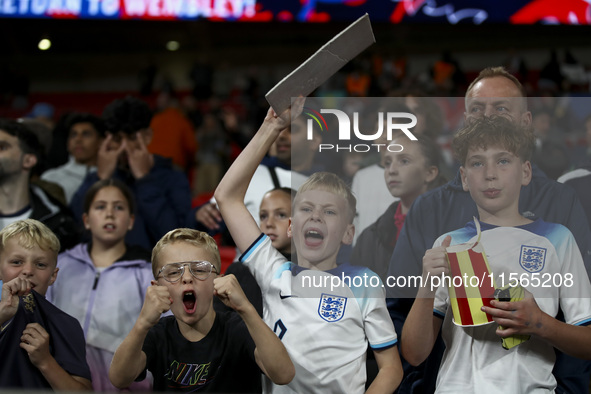 England fans during the UEFA Nations League Group 2 match between England and Finland at Wembley Stadium in London, England, on September 10...