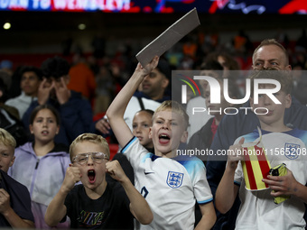 England fans during the UEFA Nations League Group 2 match between England and Finland at Wembley Stadium in London, England, on September 10...