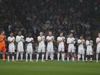 The England team lines up during the UEFA Nations League Group 2 match between England and Finland at Wembley Stadium in London, England, on...