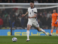 Declan Rice of England on the ball during the UEFA Nations League Group 2 match between England and Finland at Wembley Stadium in London, En...