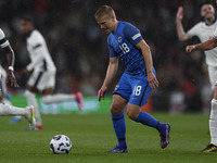 Tuomas Ollila of Finland is on the ball during the UEFA Nations League Group 2 match between England and Finland at Wembley Stadium in Londo...