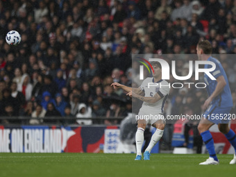 John Stones of England is on the ball during the UEFA Nations League Group 2 match between England and Finland at Wembley Stadium in London,...