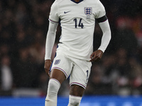 Ezri Konsa of England on the ball during the UEFA Nations League Group 2 match between England and Finland at Wembley Stadium in London, Eng...