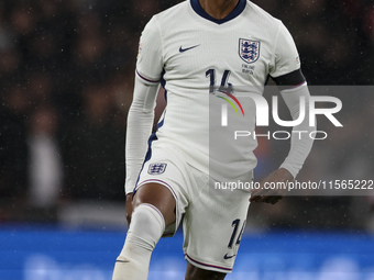 Ezri Konsa of England on the ball during the UEFA Nations League Group 2 match between England and Finland at Wembley Stadium in London, Eng...