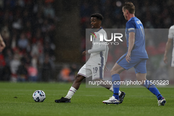 Angel Gomes of England on the ball during the UEFA Nations League Group 2 match between England and Finland at Wembley Stadium in London, En...