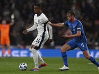 Ezri Konsa of England on the ball during the UEFA Nations League Group 2 match between England and Finland at Wembley Stadium in London, Eng...