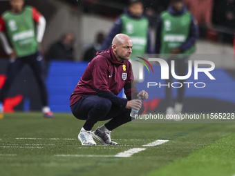 Lee Carsley, interim head coach of England, stands on the touchline during the UEFA Nations League Group 2 match between England and Finland...