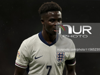 Bukayo Saka of England during the UEFA Nations League Group 2 match between England and Finland at Wembley Stadium in London, England, on Se...