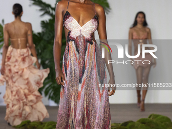 A model walks the runway at the PatBo show during New York Fashion Week in New York City, United States, on September 10, 2024. (