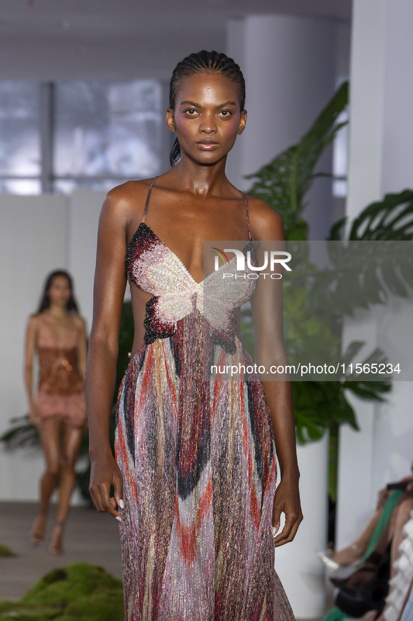 A model walks the runway at the PatBo show during New York Fashion Week in New York City, United States, on September 10, 2024. 