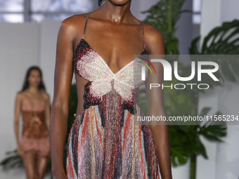 A model walks the runway at the PatBo show during New York Fashion Week in New York City, United States, on September 10, 2024. (