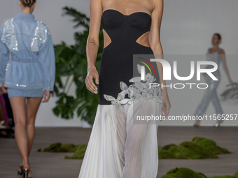 A model walks the runway at the PatBo show during New York Fashion Week in New York City, United States, on September 10, 2024. (