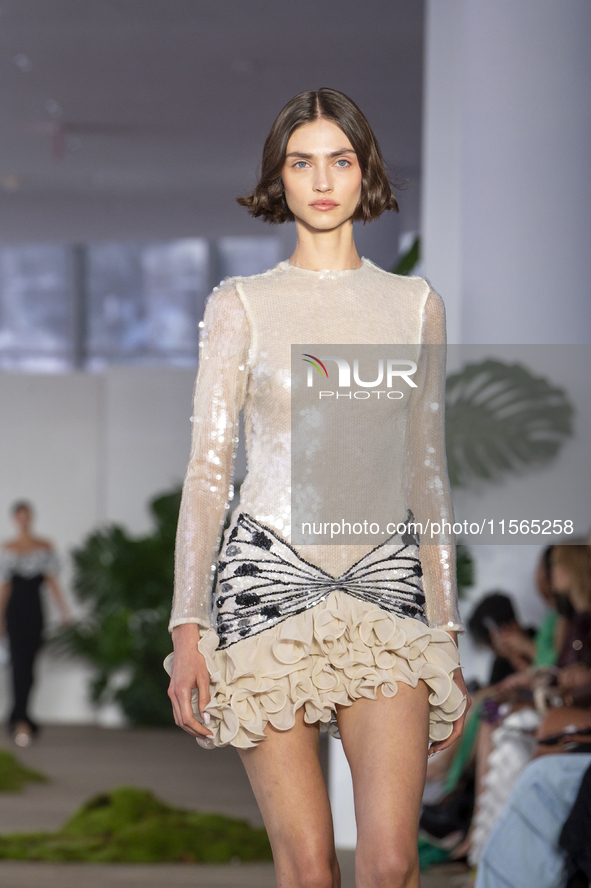 A model walks the runway at the PatBo show during New York Fashion Week in New York City, United States, on September 10, 2024. 