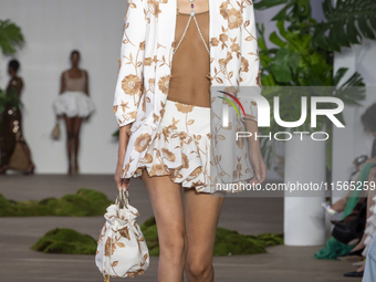 A model walks the runway at the PatBo show during New York Fashion Week in New York City, United States, on September 10, 2024. (