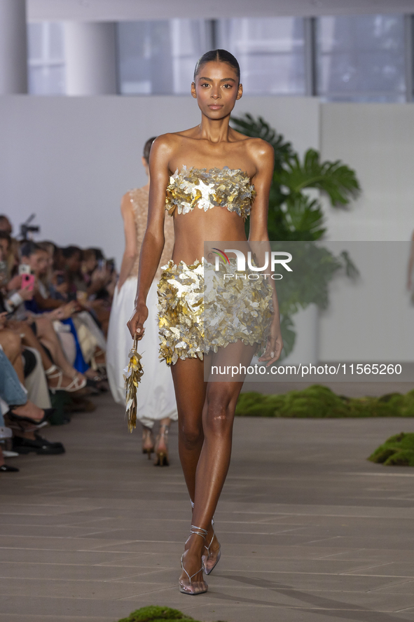 A model walks the runway at the PatBo show during New York Fashion Week in New York City, United States, on September 10, 2024. 