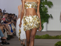 A model walks the runway at the PatBo show during New York Fashion Week in New York City, United States, on September 10, 2024. (