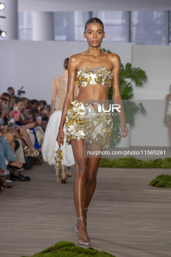 A model walks the runway at the PatBo show during New York Fashion Week in New York City, United States, on September 10, 2024. 